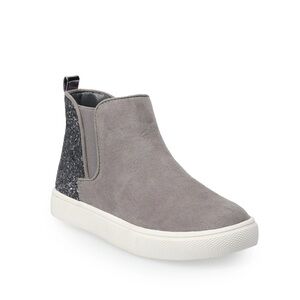 Gray Kids Shoes with Glitter Detail